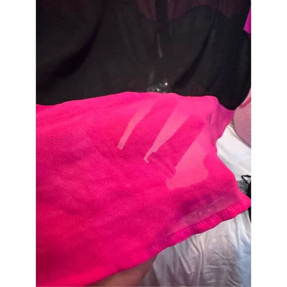 Torrid georgette peplum top/shirt/blouse  Size 3(plus size xxxl 3x) pink black - Picture 5 of 7